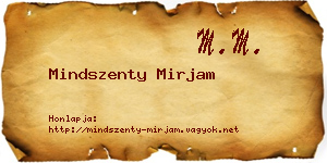 Mindszenty Mirjam névjegykártya